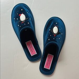 Kate Spade Navy Penguin Slippers size 8